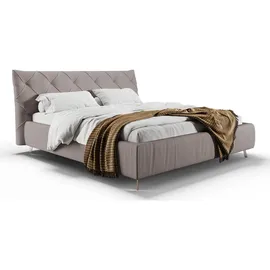 KAWOLA Bett ANNY Polsterbett Leder grau
