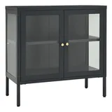 vidaXL Sideboard Anthrazit 70x35x70 cm Stahl und Glas