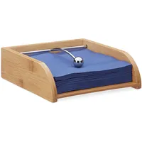 Relaxdays Serviettenhalter Holz, für 33x33 Servietten, mit Beschwerer, flach,