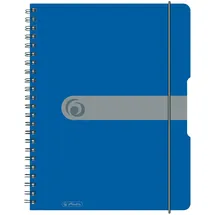 Herlitz Spiralblock A4 to go 80 Blatt kariert blau