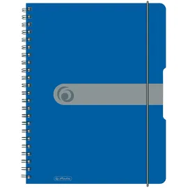Herlitz Spiralblock A4 to go 80 Blatt kariert blau