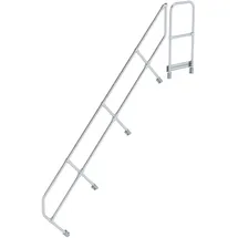 MUNK zweiter Handlauf Aluminium-Treppe mit Plattform 45° 11 Stufen