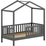 58 aufm Kessel JUNIORBETT Karie 148x151x76 aus Massivholz in Anthrazit | Gr.: onesize