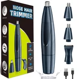 Nasenhaartrimmer 3 in 1 Nasenhaarschneider USB Wiederaufladbar Ohrhaarschneider Professioneller Schmerzfreier Augenbrauen und Gesichtshaarschneider Haarschneider mit AKKU, für Männer & Frauen