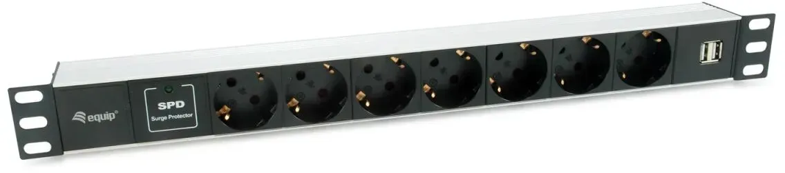 Equip 7-Fach Deutsche Steckdosenleiste mit USB Buchse