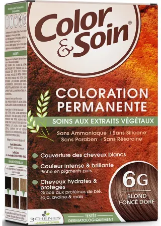 Color & Soin Permanente Färbung Mit Pflanzenextrakten Farbe 6G Dunkles Goldblond 1 Kit