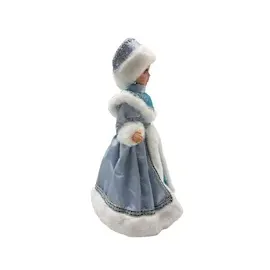 olymp handels gmbh OLYMP SNEGUROCHKA Dekofigur Schneemädchen in Hell Blau mit Bonbonbehälter, 35 cm