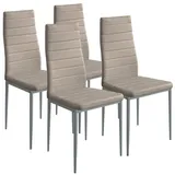 BAKAJI Set 4 Stühle Moderne Esszimmer Wohnzimmer Küche Sitz gepolstert Kunstleder Tortora 4 X Stühle in Promo Gestell und Bezug in Kunstleder Tortora