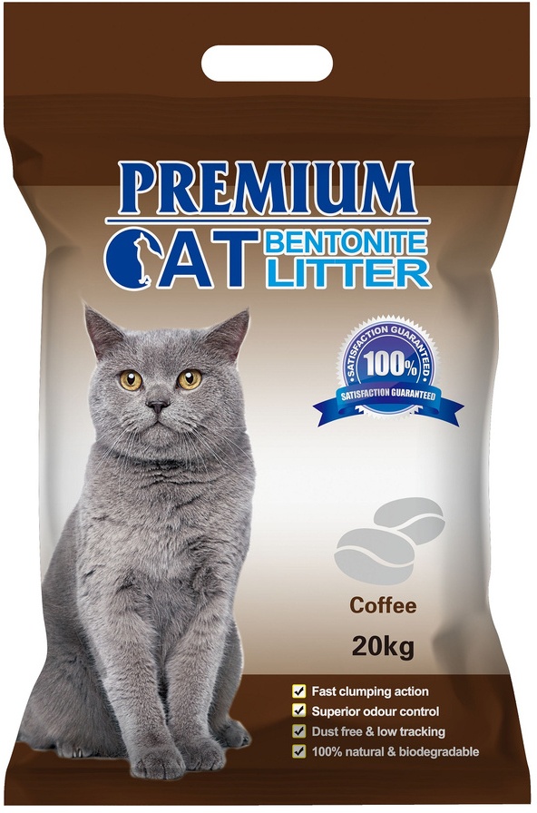 Premium-Katzenklumpstreu aus Bentonit - Kaffee für Katzen 20kg (Rabatt für Stammkunden 3%)