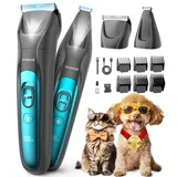 oneisall 2-in-1 Hundeschermaschine & Pfotentrimmer mit LED, Schermaschine Hunde Katze Extra Leise 2025, Wiederaufladbar 2000 mAh, Profi Haustier Trimmer für Dichtes, Lockiges Fell Pfoten Augen Ohren