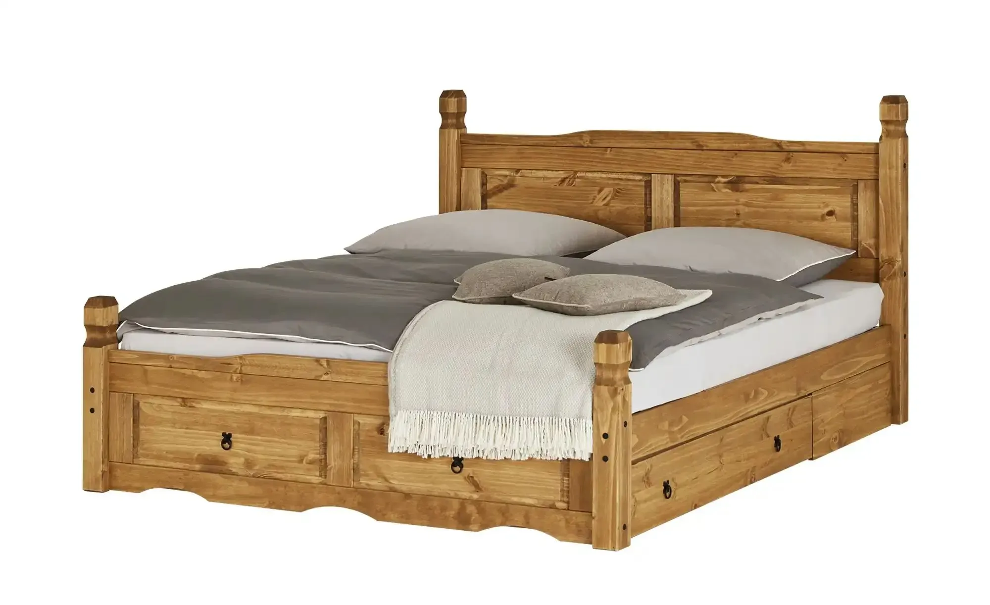Massivholz-Bettgestell   ¦ holzfarben ¦ Maße (cm): B: 191 H: 116 T: 205.0