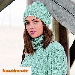 Strickanleitung – Mütze im Zopfmuster aus Woll Butt Noelle