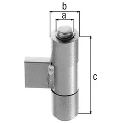 Anschweißb.f.Metallpf.,z.Anschweißen,Abstand Kante-Rolle 25mm,Belast.max.150kg - weiß