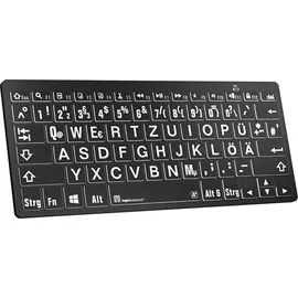LogicKeyboard XL-Print White on Black Mini PC, Bluetooth, DE (LKB-LPWB-BTPC-DE)