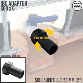 IBC Container-Adapter drehbar 2" (50 mm) schwarz