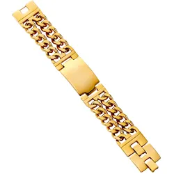 Firetti Armband »Schmuck Geschenk Armkette ID-Platte, Panzerkette« Firetti gelbgoldfarben