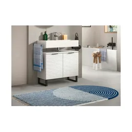 xonox.home Waschbeckenunterschrank Riff Weiß Nachbildung 59 cm x 70 cm x 34 cm