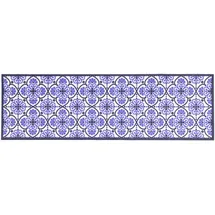 Primaflor Küchenläufer "LISSABON, Made in Belgium", blau, B:45cm H:5mm L:145cm, Polyamid, PRIMAFLOR-IDEEN IN TEXTIL, Teppiche, Motiv Ornamente, Fliesen Design, rutschhemmend, waschbar, Küche