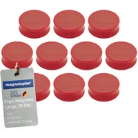 Magnetoplan Ergo-Magnete, Large rot, Pack a 10 Stück