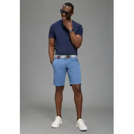 delmao Shorts DELMAO, Herren, Gr. 31, N-Gr, blau, Web, Obermaterial: 98% Baumwolle, 2% Elasthan, bedruckt, gemustert, regular fit kniefrei, Hosen Shorts, kniefrei, gerades Bein, mit Eingrifftaschen und Gesäßtaschen