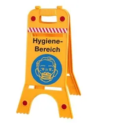Warnaufsteller - Hygiene-Bereich Mundschutz tragen - 308646/1 - Gr. 28 cm x 66 cm - Warnschild Aufsteller