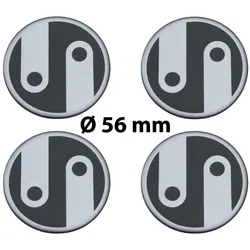 4 x Ø 56 mm Polymere Aufkleber / Ornament / Nabenkappen, Felgendeckel