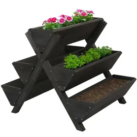 Mendler Pflanztreppe HWC-O15 56 x 56 x 70 cm Anthrazit