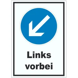 Aufkleber Vorgeschriebene Vorbeifahrt links A0 (841x1189mm)