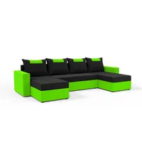 Fedve Wohnlandschaft, Grün, Textil, L-Form, 298x85x207 cm, Wohnzimmer, Sofas & Couches, Wohnlandschaften, Wohnlandschaften in U-Form