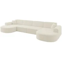 altdecor Wohnlandschaft MARI-U2 - 388x171x79 cm, Beige Bouclé