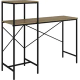 livinity Livinity® Schreibtisch Fyrk, 120 x 40 cm mit Regal, Eiche/Schwarz - Naturbelassen
