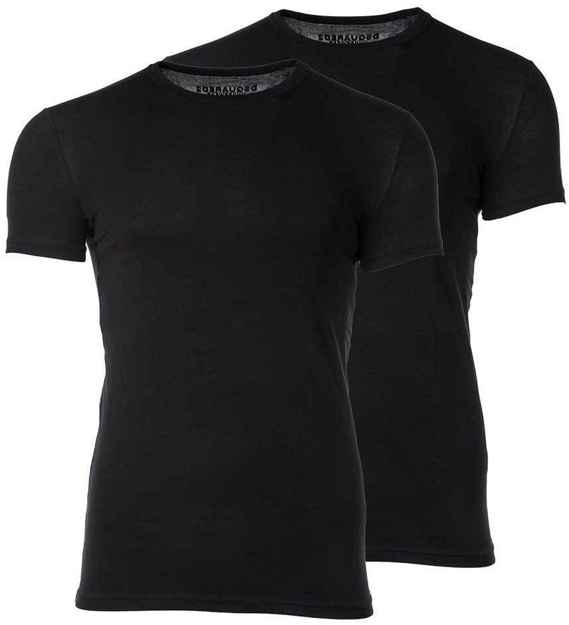 Dsquared2 T-Shirt Herren T-Shirt - Rundhals, Cotton Stretch Twin schwarz S