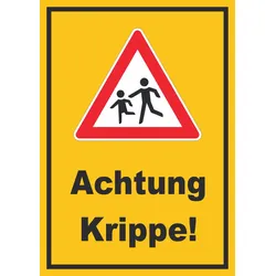 Achtung Krippe Schild A6 (105x148mm)