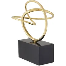 Casa Padrino Designer Schreibtisch Deko Messingfarben / Schwarz 29 x 23 x H. 33 cm - Elegantes Messing Deko Objekt mit Granitsockel - Deko Accessoires