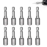 Okaywork 10 Stück 8 mm Magnetische stecknuss set Stecknuss Nuss 1/4 Zoll Hex Bohrer sechskant bit set Adapter Metrische vielzahn nuss satzInnensechskant für Bohrer oder Akkuschrauber Zubehör