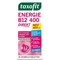 TAXOFIT Energie B12 400 Direkt Schmelztabletten 30 St