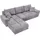 bromarkt Ecksofa NUBES Schlaffunktion Bettkasten L-Form 298x184x85cm Grau