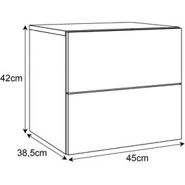 lookway Nachtschrank LINA LUX 45 x 41,8 x 38,5 cm Gold/Weiß