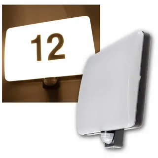 ChiliTec Wandleuchte Padar, mit Bewegungsmelder, IP65 20W, mit Hausnummer & Buchstaben