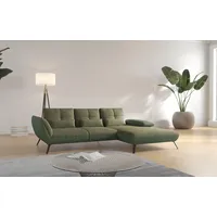 Ecksofa OTTO HOME "Mikado L-Form", grün (olive), B:276cm H:88cm T:183cm, 100% Polyester, Sofas, Ecksofa, inkl. Sitztiefenverstellung und Armteilverstellung
