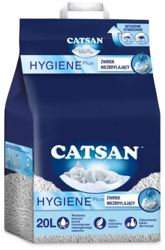 CATSAN Hygiene Plus 20l - natürliche Katzenstreu +Trixie Streulöffel leicht -3% billiger (Rabatt für Stammkunden 3%)