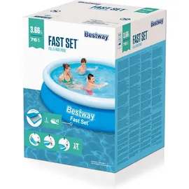 BESTWAY Fast Set Aufstellpool ⌀ 366 x 76 cm Blau