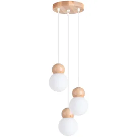 Sollux Pekka 3-flg. 31 cm weiß/naturfarbenes Holz