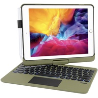 SYNCHRO Hülle für iPad mit QWERTY Tastatur für 9.7 iPad 2018 (6. Generation)- iPad 2017 (5. Generation)- iPad Pro 9.7- iPad Air 2&1-3600 drehbar Tastatur mit TrackPad Touchpad Apple Pencil Stifthalter