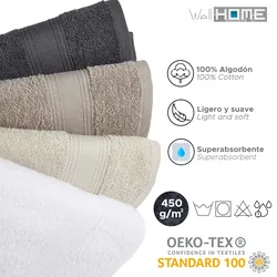 WellHome - Duschhandtuch 100% Baumwolle in Beige