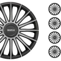Sparco Satz Radzierblenden Treviso 14-Zoll Schwarz/Silber