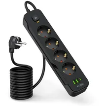 TECH-PROTECT Steckdosenleiste 2 m Schwarz 1 St.