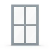 Sprossenfenster Grau, ähnlich RAL 7001, innen Weiß, Helima Sprosse, PVC, aluplast Ideal 4000, 800 x 1200 mm, einteilig, festverglast