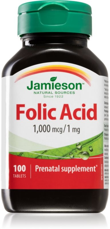Jamieson Folic Acid 1000 mcg Tabletten für Schwangere 100 TABL