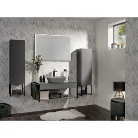 Fackelmann Rahmenspiegel mit Licht eckig 100 cm x 68 cm Schwarz